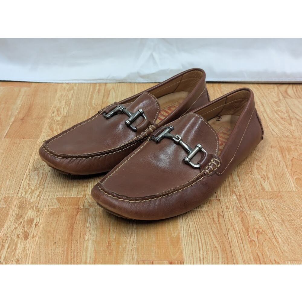 1901 Men's Sz 9 Brown Leather Driving Shoes Leather Horsebit Moccasins Brazil
